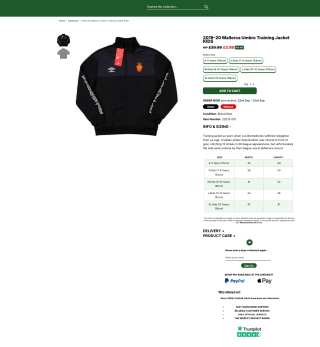 Chaqueta de entrenamiento Umbro Mallorca 2019-20 Ninos por 4,49€