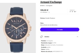 Reloj Cronografo de Mujer Armani Exchange BANKS por 109€