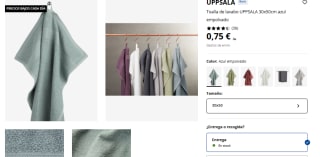 Toalla de lavabo UPPSALA 30x50cm por 0.75€