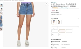 Only dames jeansshort voor €5,99