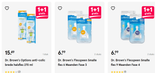 Alle A-merk baby accessoires 1+1 gratis bij Etos