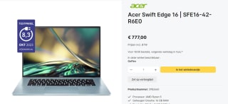 Acer Swift Edge 16 SFE16-42-R6E0 voor €777 bij Levix