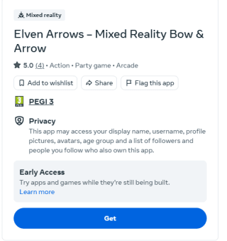 Elven Arrows Mixed Reality gratis via Meta