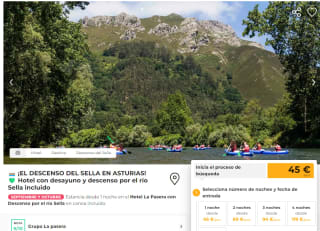 Descenso Sella + hotel + desayuno por 45€