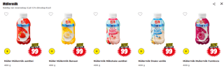 Alle smaken Muller Milk voor €0,99 bij Dirk.