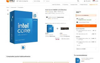 Procesador Intel Core i5-14600KF por solo 260,35€