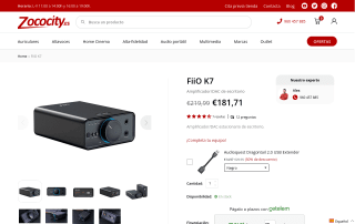 Amplificador FiiO K7 DAC escritorio por 181,71€