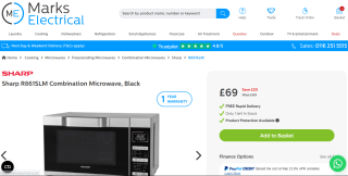 Sharp R861SLM 25L Flat Bed Combination Microwave - £69