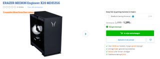 Medion Erazer Engineer X20 MD35356 voor €1299 bij Coolblue