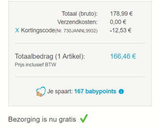 BabyGO Co-sleeper houten aanschuifwieg met schommelfunctie voor €166,46 dmv code bij Pinkorblue