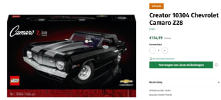 LEGO ICONS 10304 Chevrolet Camaro Z28 voor €134,99 bij Speldorado