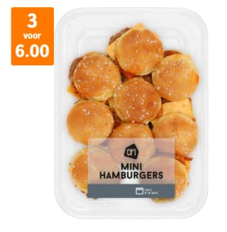 3 verpakkingen AH Mini Hamburgers voor €6,00 bij Albert Heijn