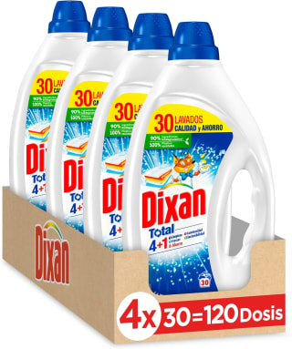 Detergente Dixan Gel Total 4+1 pack 4 unidades total 120 lavados por 16,29€