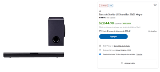 Barra de Sonido LG SoundBar SQC1 por $2,045 | Descuento Sam's Club