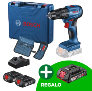 Taladro Percutor 18V Gsb 185 + 2 Bat + Carg + Acces + Bateria Regalo por $160.990