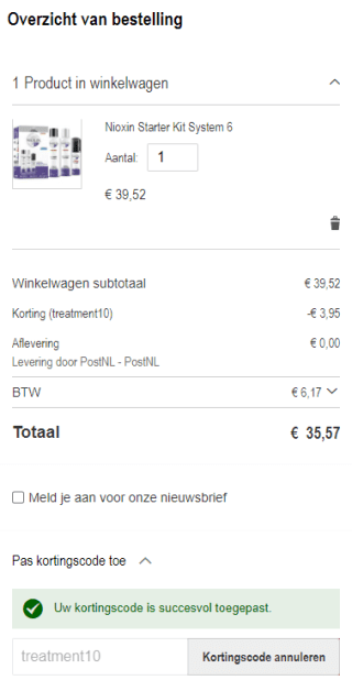 10% korting op alle treatment producten bij Haarpro