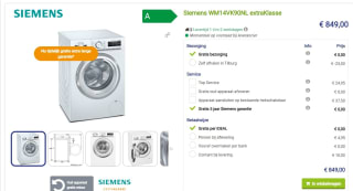 Siemens iQ700 Wasmachine WM14VK90NL extraKlasse 9 kg, 1400 rpm voor €849 bij Beterwitgoed