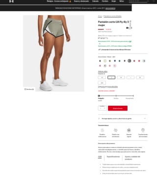 Pantalón Under Armour Fly-By 2.0 Corto Mujer por 11,98€