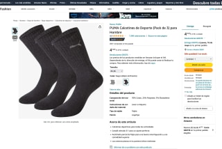 3 Pares calcetines de deporte PUMA negro antracita por 2,87€