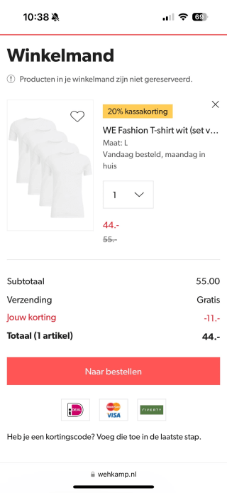 20% kassakorting op WE Fashion bij Wehkamp