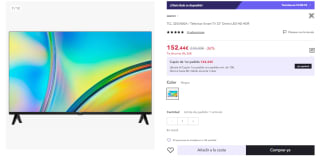 Televisor Smart TV 32" Direct LED HD HDR TCL 32S5400A por 152.44€ (Cuenta Nueva 140.44€)