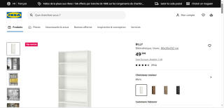 Bibliothèque Billy blanche 80x28x202 à 49,99€