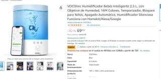 Humidificador inteligente 2,5L por 55.99€
