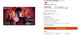 TV OLED SONY XR55A80L à 1.490€