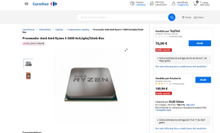 Procesador AMD Ryzen 5 3600 WOF socket AM4 por 76,99€