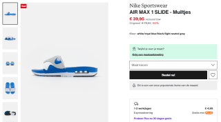Nike Air Max 1 slides voor €39,95 bij Zalando