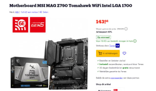 Motherboard MSI MAG Z790 Tomahawk WiFi Intel LGA 1700 voor €143,66 bij Bol