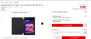 Acer Iconia Tab P11 11 inch 256GB Wifi Grijs voor €179 bij de Mediamarkt