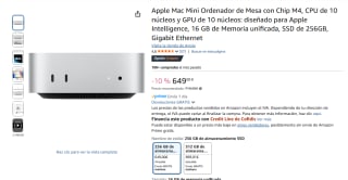 Apple Mac Mini M4 16 GB de Memoria unificada, SSD de 256GB por 649€