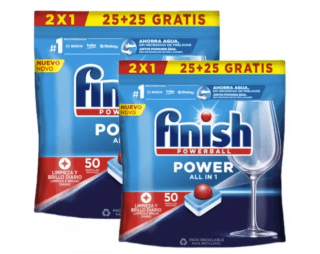 Finish Power All in 1 Pack 2 Paquetes 25+25 100 Pastillas a solo 11,19€
