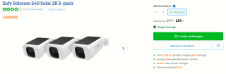 Eufy Solocam S40 Solar 2K 3-pack voor €259 bij Coolblue