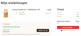 5 kg Lavazza Qualità Oro voor €74,76 bij Koffievoordeelshop