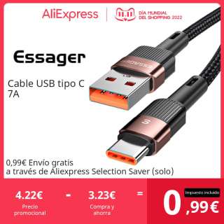 Cable USB tipo C carga rápida 80W a solo 0,99€