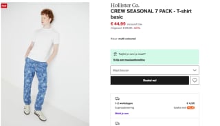 Hollister - Set van 7 T-shirts voor €44,95 bij Zalando