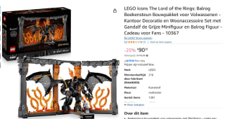 LEGO Icons Boekensteun: The Lord of the Rings – Balrog Set - 10367 voor €90,39 bij Amazon