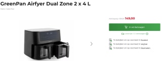 GreenPan Airfyer Dual Zone 2 x 4 L voor €149 bij Lunenburg