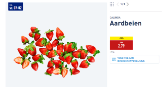 400 gr Aardbeien voor €2,78 bij de Aldi