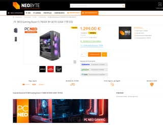 PC NEO Gaming Ryzen 5 7600X RX 9070 32GB 1TB SSD por 1,299€