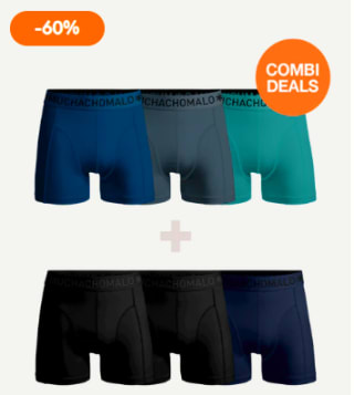 Heren 3+3-pack Boxershorts voor €43,96 bij Muchachomalo