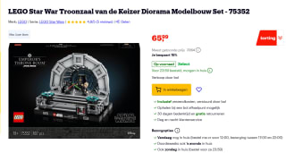 LEGO Star War Troonzaal van de Keizer Diorama Modelbouw Set voor €65,99 bij Bol