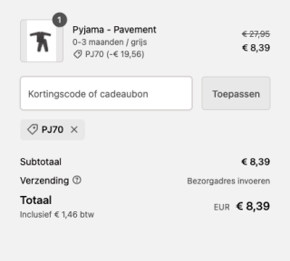 70 procent korting op wafel pyjamal Little Indians grijs