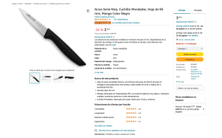 Cuchillo Mondador Arcos Serie Niza,Hoja de 85 mm por solo 3,18€