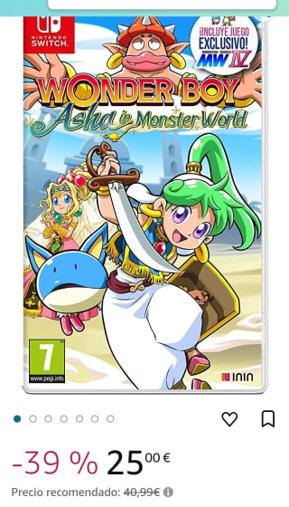 Wonder Boy. Asha in Monster World Nintendo Switch por 23,70€.
