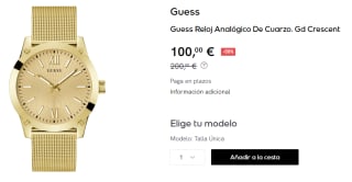 Reloj Analógico De Cuarzo. Guess Gd Crescent por 100€