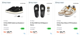 Tot 83% korting op diverse G-star schoenen bij Ibood