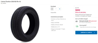 Llanta Ovation 205/60 Rin 16 por $899 en Coppel